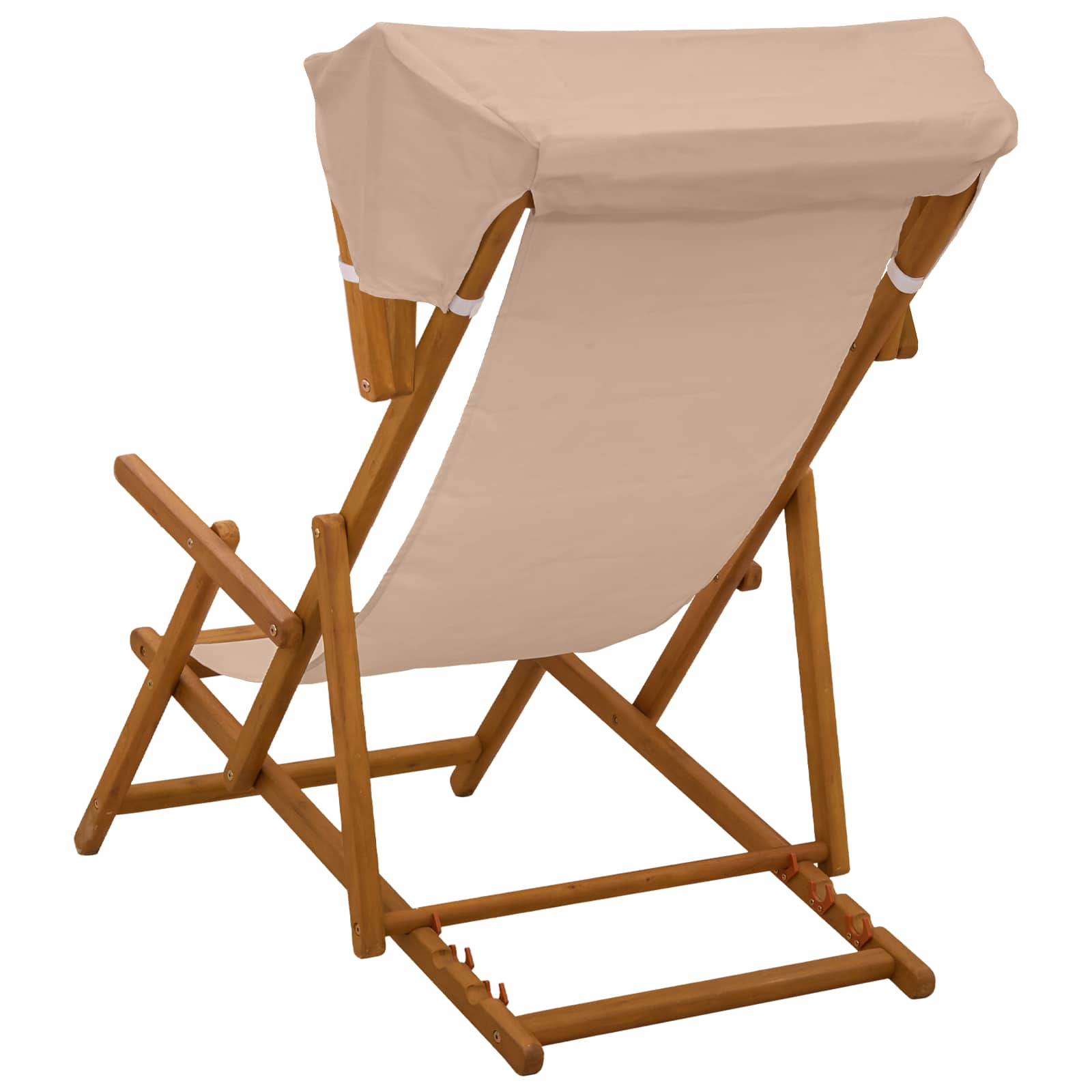 Deck Chair 3 Position Solid Eucalyptus Wood Taupe