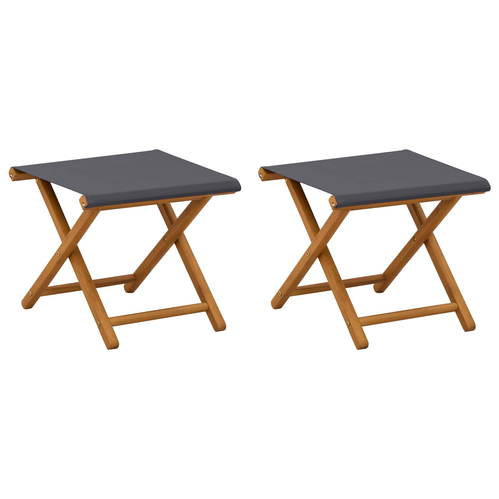 Deck Chair 2 pcs Solid Eucalyptus Wood Grey