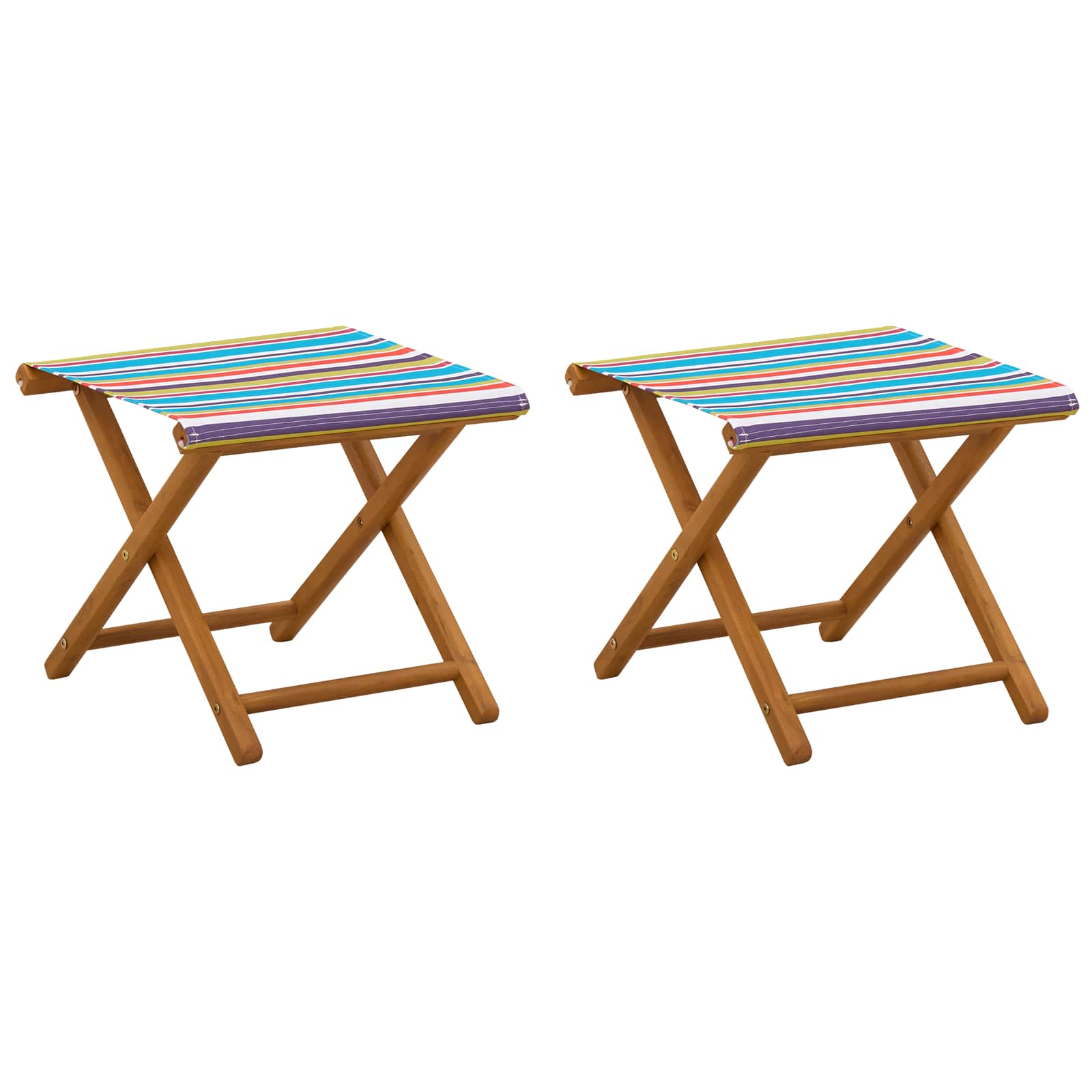 Deck Chair 2 pcs Solid Eucalyptus Wood Multicolour