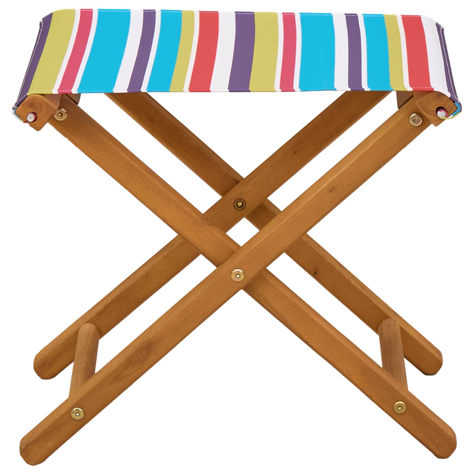 Deck Chair 2 pcs Solid Eucalyptus Wood Multicolour