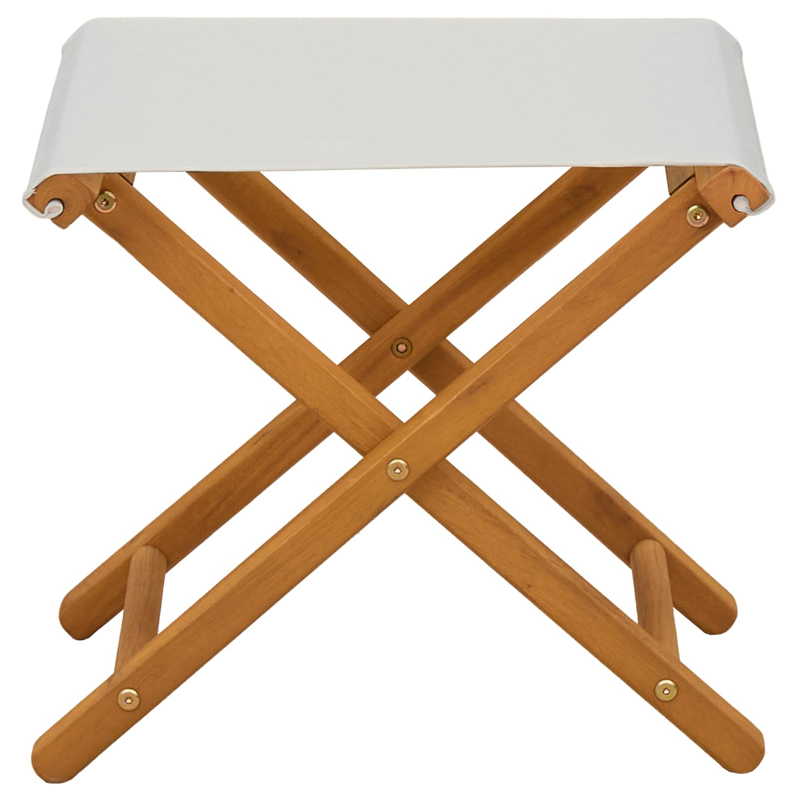 Deck Chair 2 pcs Solid Eucalyptus Wood Cream