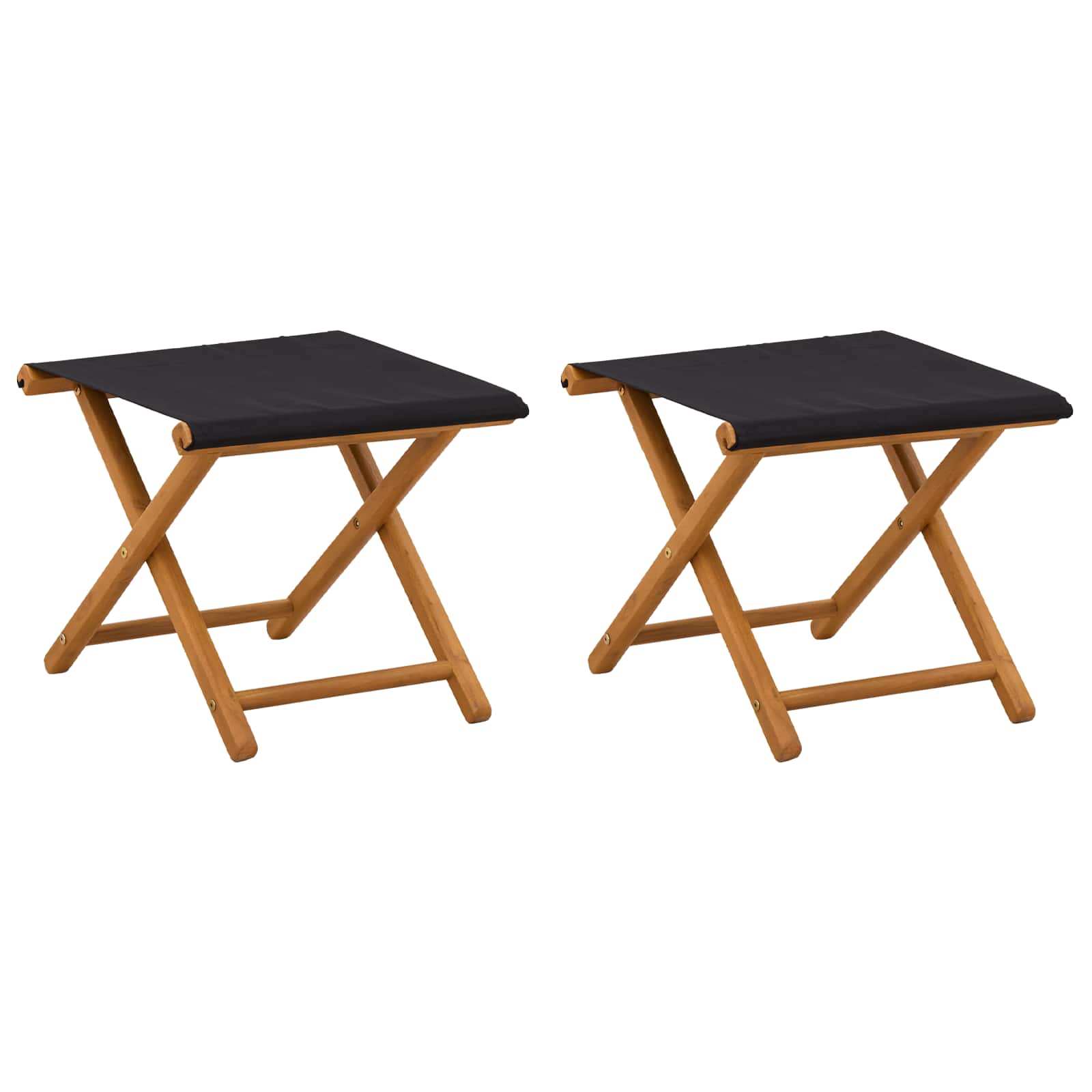 Deck Chair 2 pcs Solid Eucalyptus Wood Black