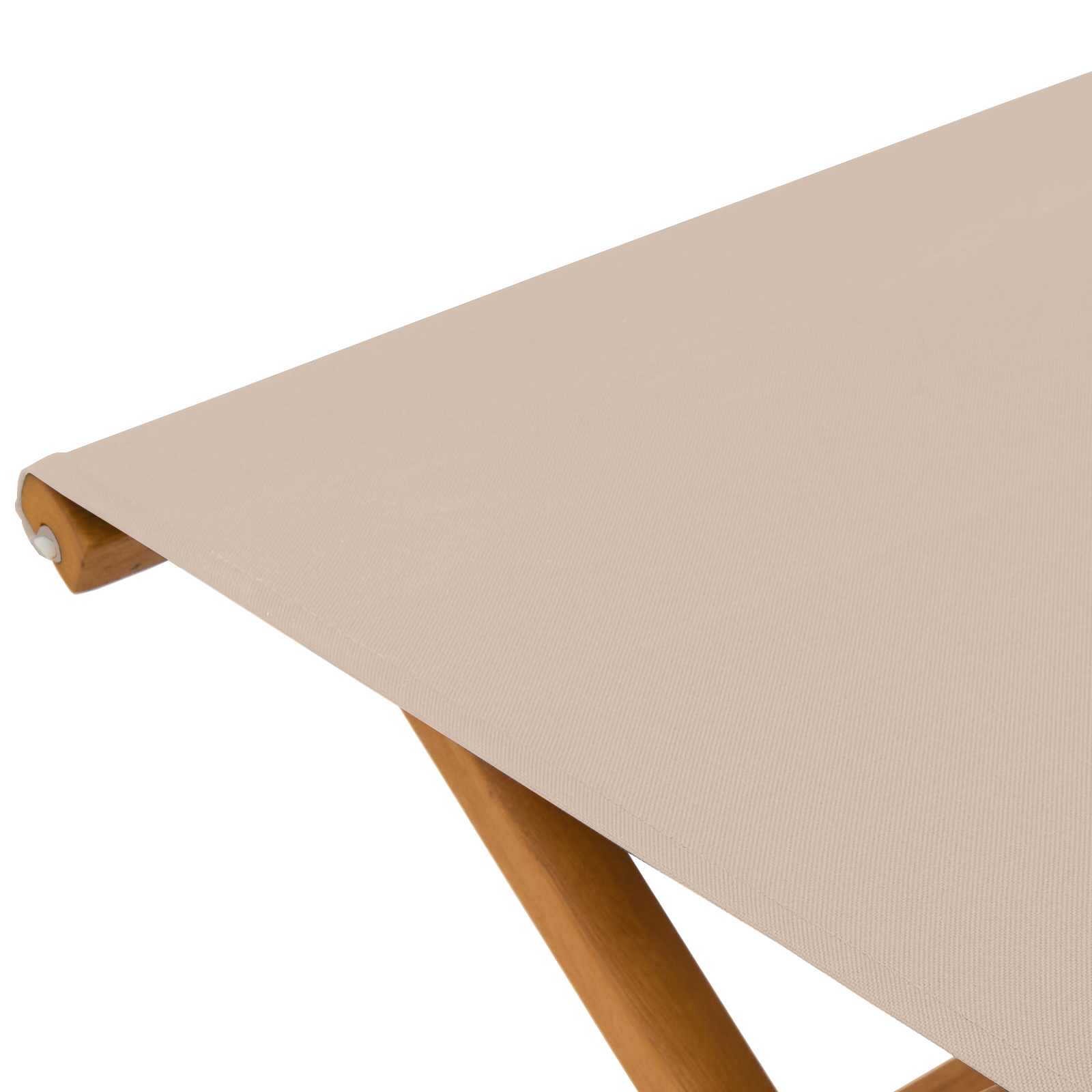 Deck Chair 2 pcs Solid Eucalyptus Wood Beige