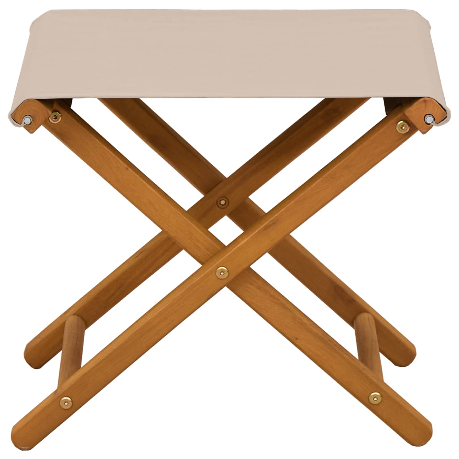 Deck Chair 2 pcs Solid Eucalyptus Wood Beige