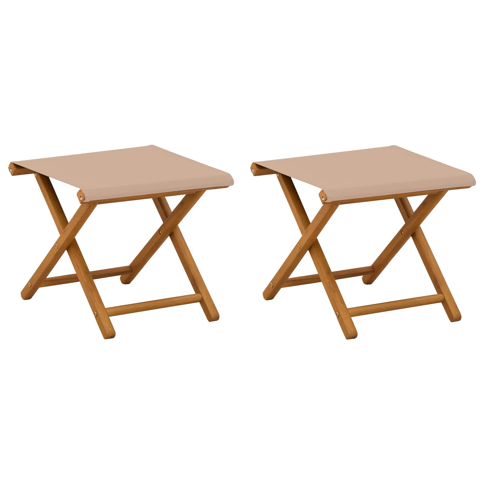 Deck Chair 2 pcs Solid Eucalyptus Wood Taupe