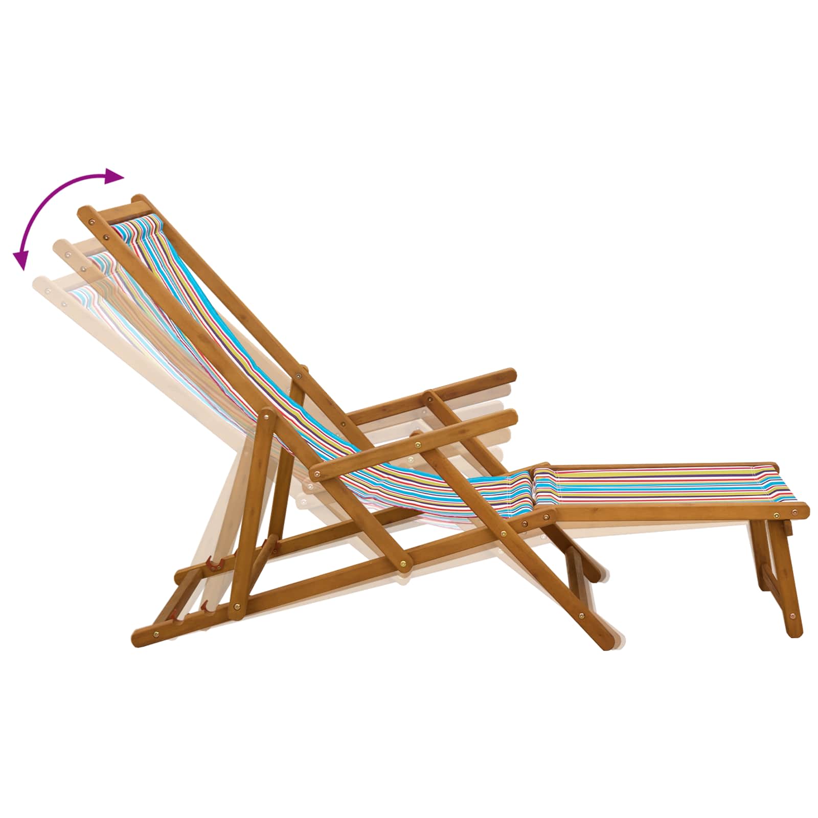 Folding Sun Lounger 3 Position Solid Eucalyptus Wood
