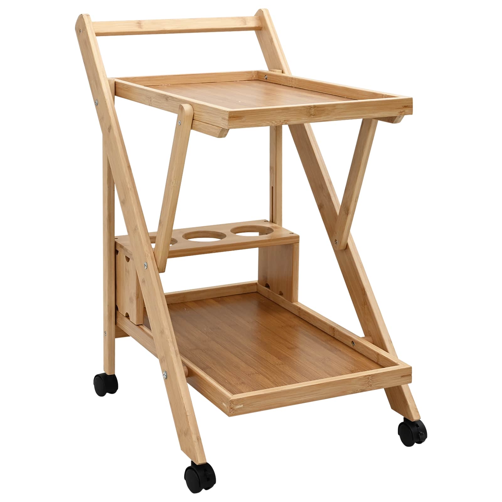 Kitchen Trolley with Wheels Light Brown 65 x 40.5 x 76.5 cm