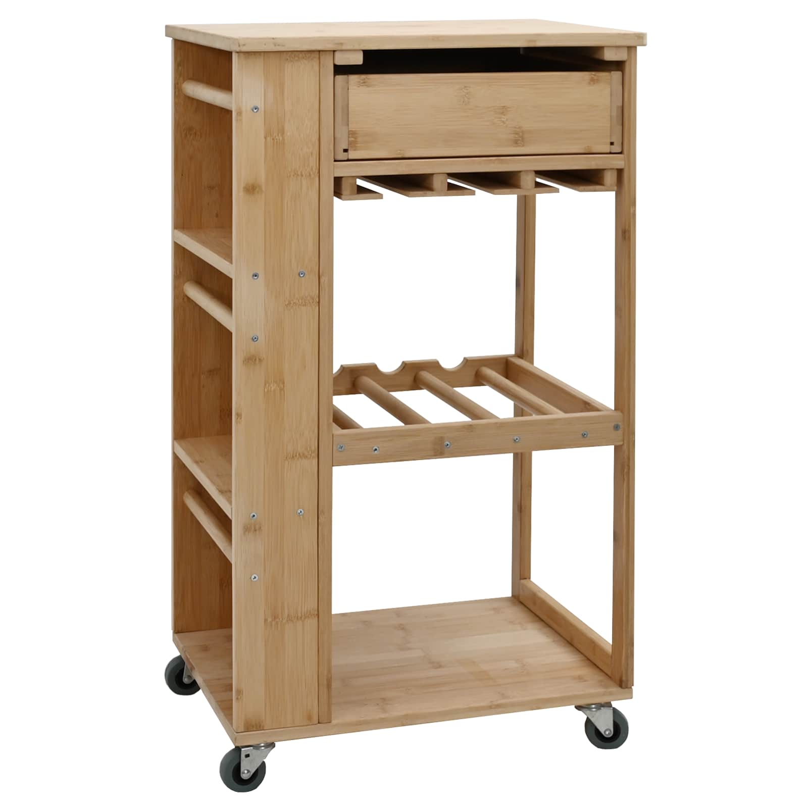 Kitchen Trolley with Wheels Natural 47.5 x 36 x 83 cm Bamboo