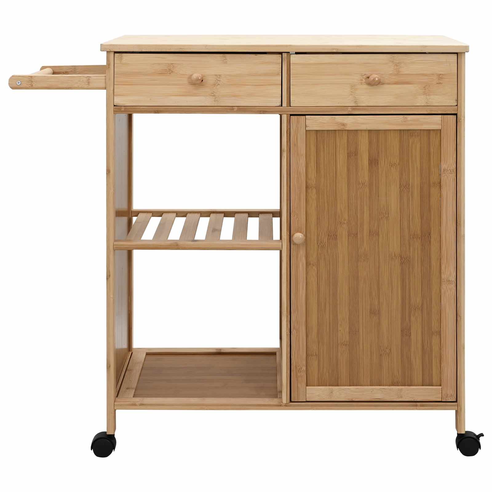 Kitchen Trolley with Wheels Natural 90.5 x 36 x 86.5 cm Bamboo