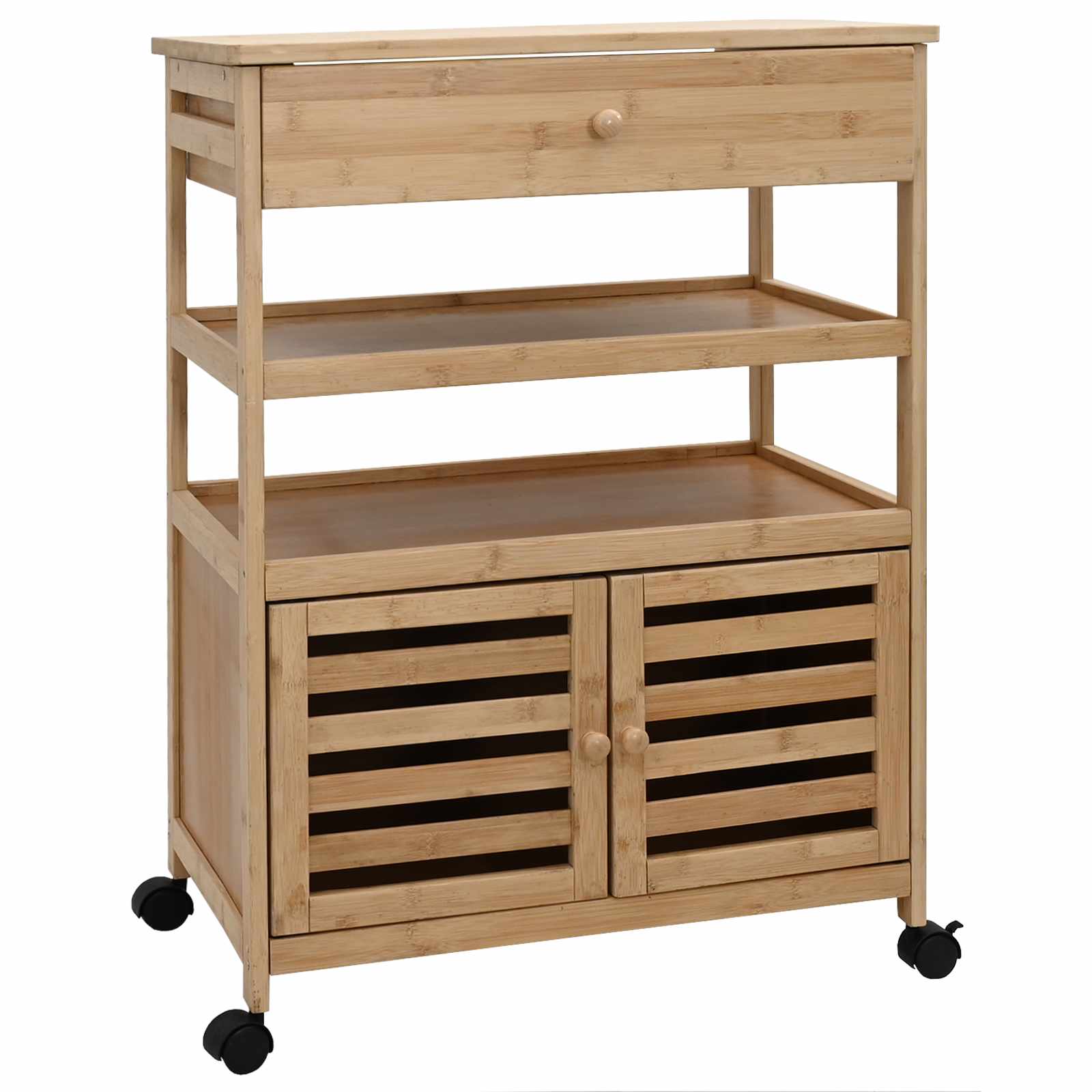 Kitchen Trolley with Wheels Natural 59.5 x 36 x 82 cm Bamboo