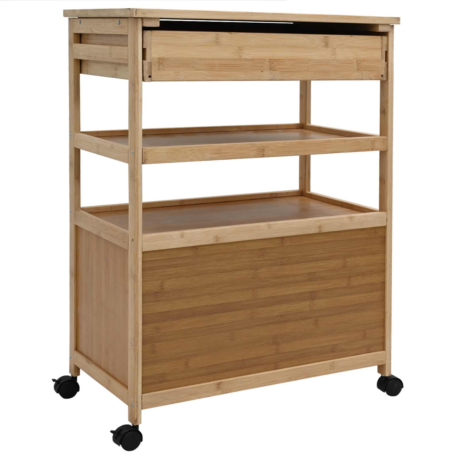 Kitchen Trolley with Wheels Natural 59.5 x 36 x 82 cm Bamboo