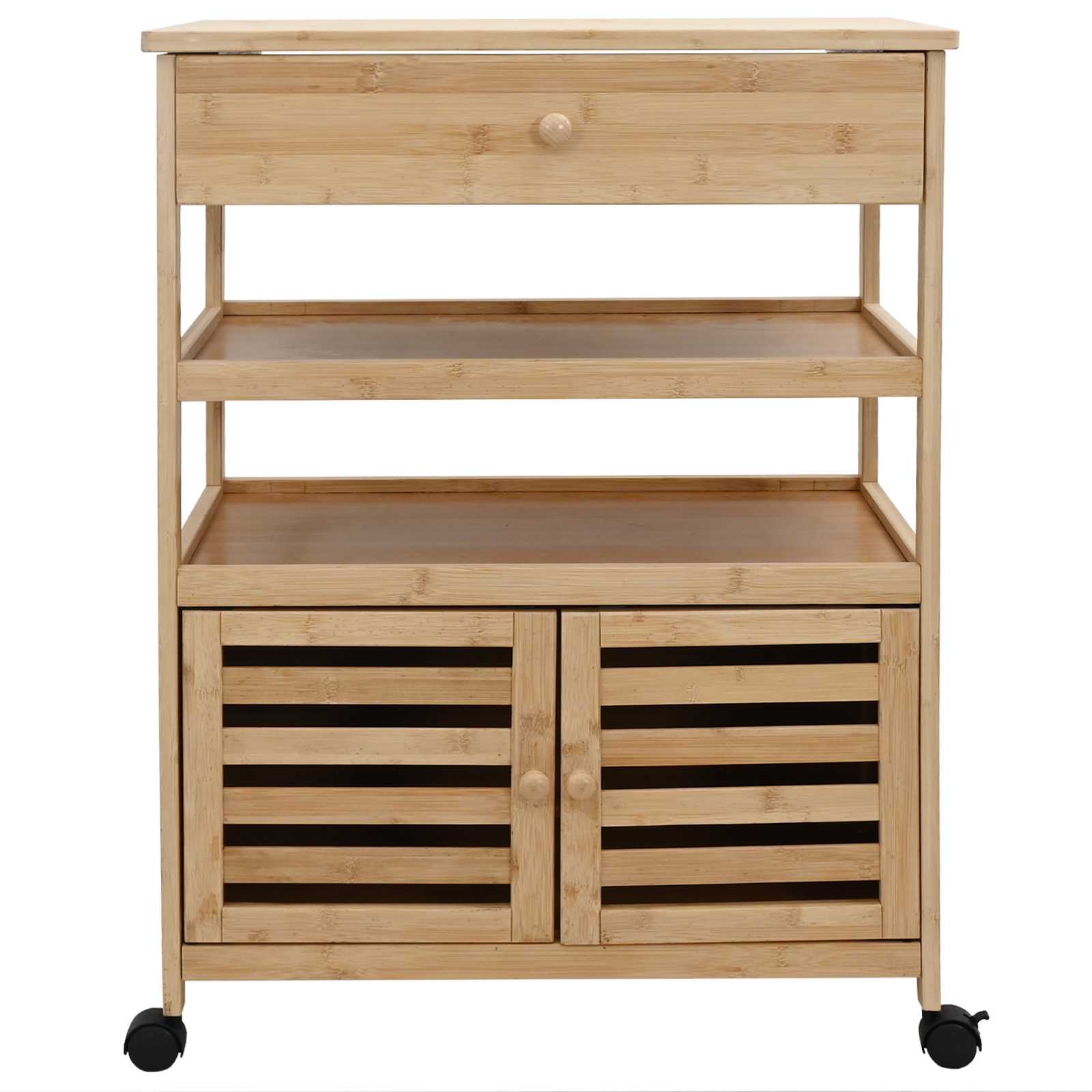Kitchen Trolley with Wheels Natural 59.5 x 36 x 82 cm Bamboo