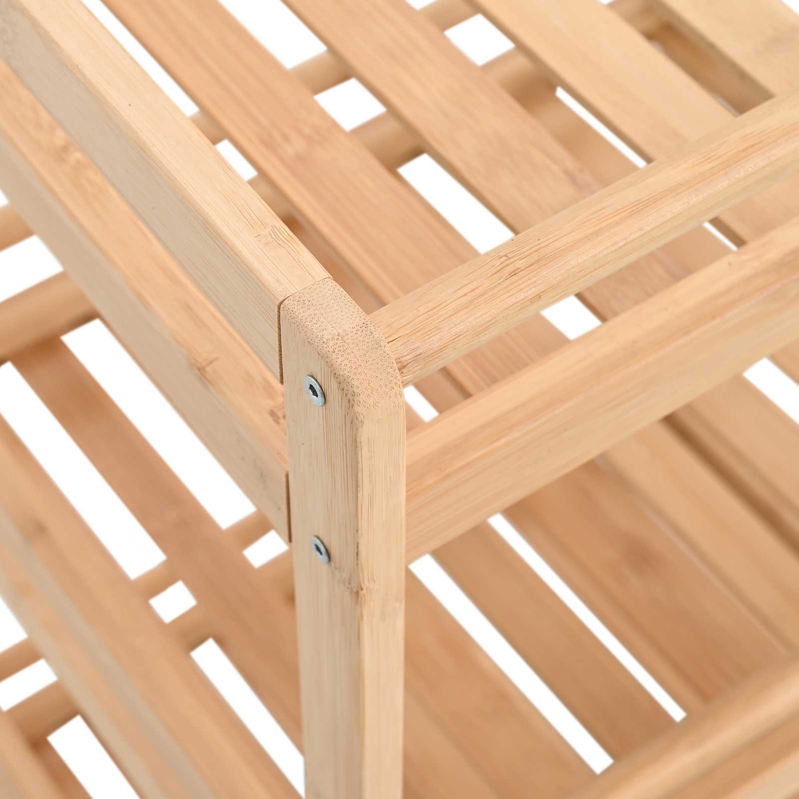 Kitchen Trolley with Wheels Natural 46 x 38 x 76 cm Bamboo