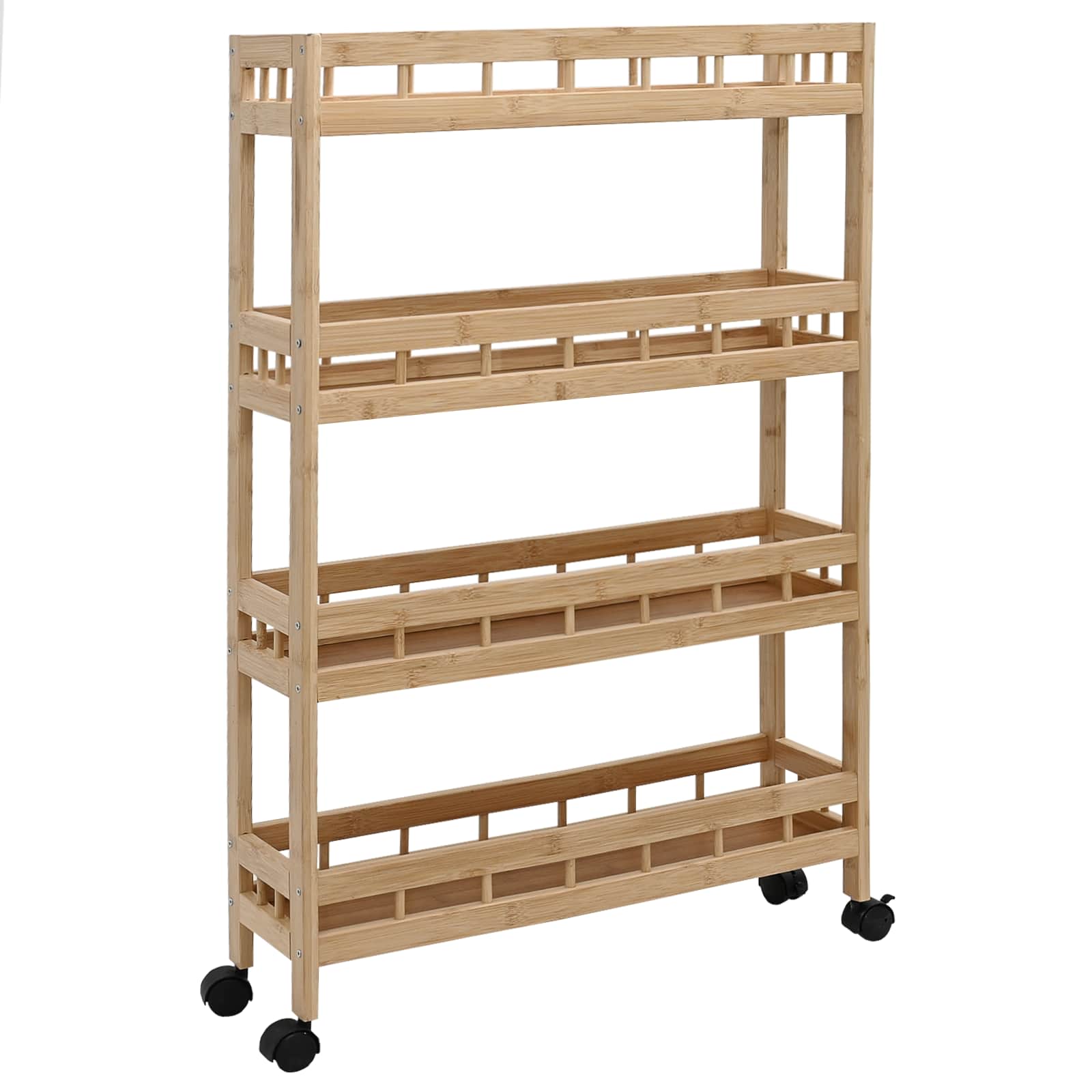 Kitchen Trolley with Wheels Natural 60 x 18 x 97 cm Bamboo