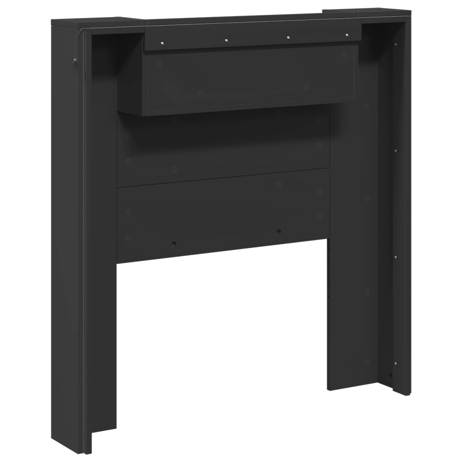 Headboard Black Engineered Wood