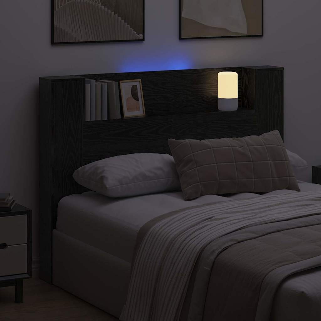 Headboard Black Oak Engineered Wood