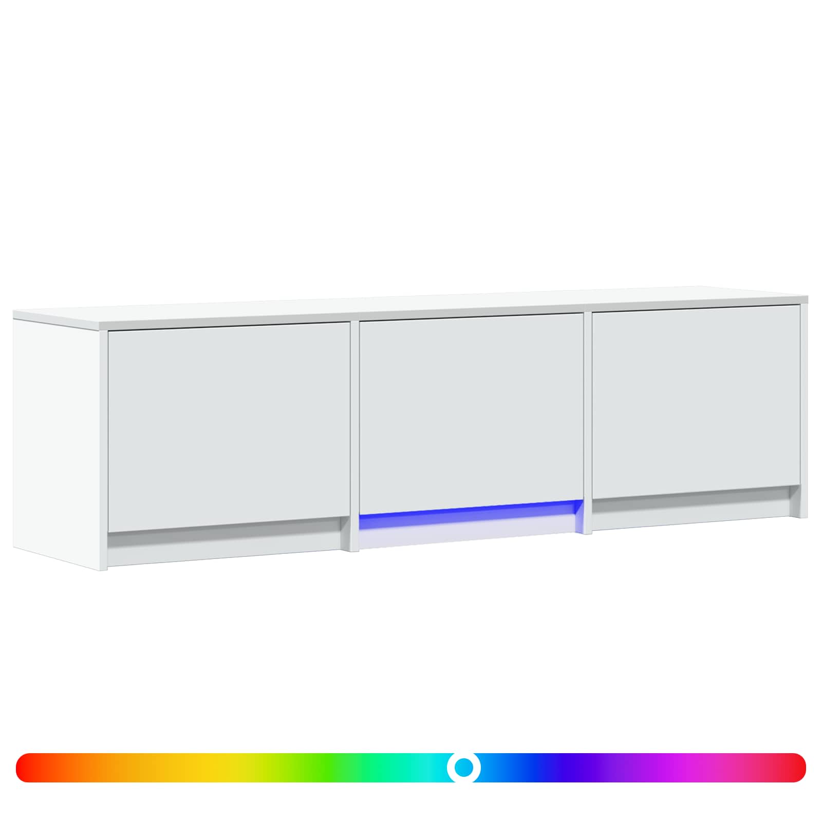 TV Cabinet with LED 140 x 34 x 40 cm White Engineered Wood