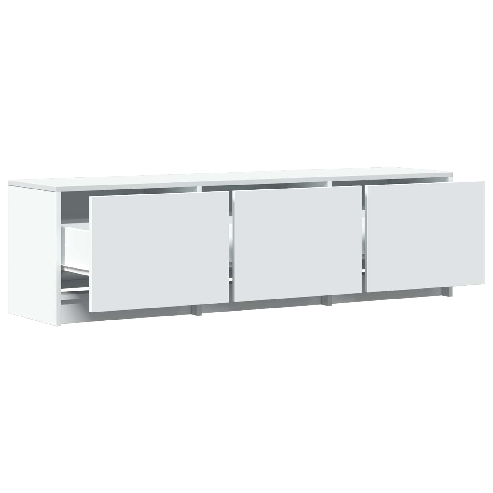 TV Cabinet with LED 140 x 34 x 40 cm White Engineered Wood