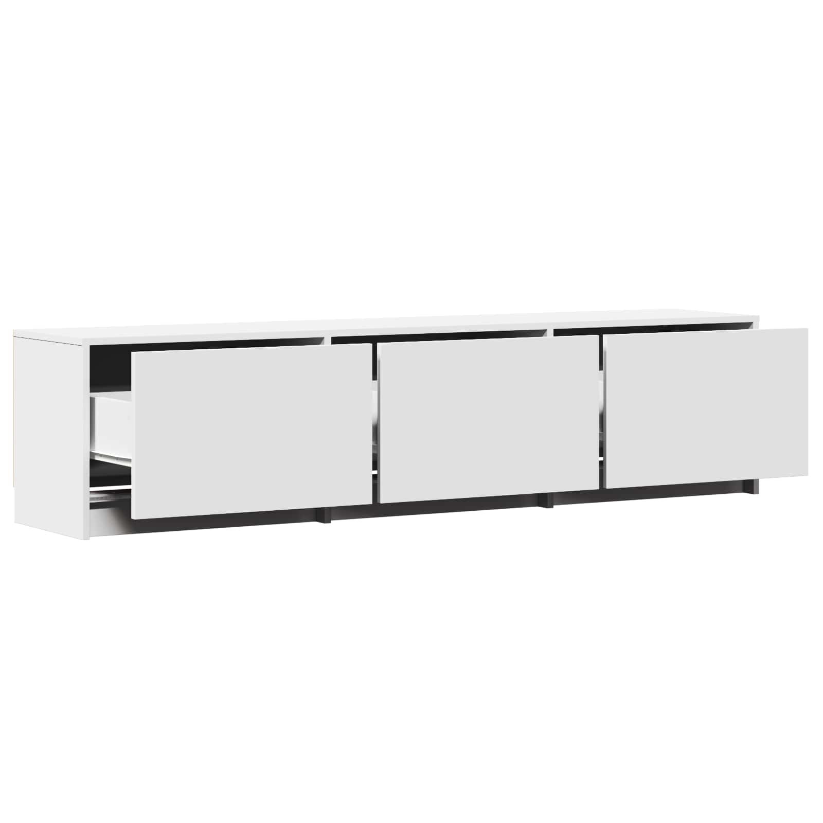 TV Cabinet with LED White 165 x 34 x 40 cm Engineered Wood
