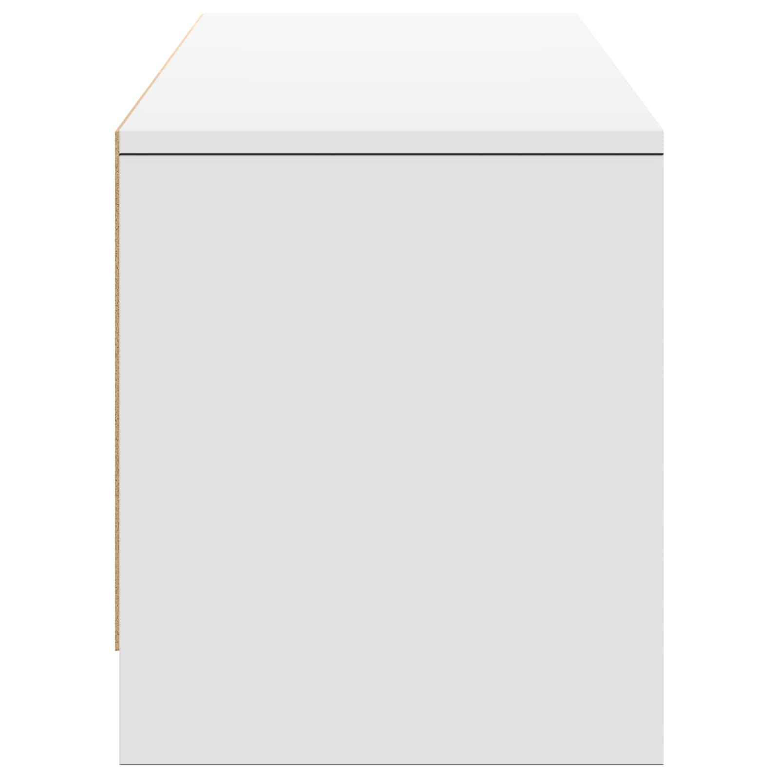 TV Cabinet with LED 165 x 34 x 40 cm White Engineered Wood