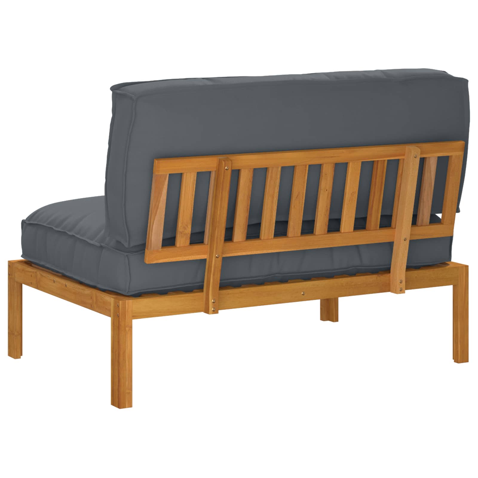 Sofa Set Plain Anthracite 120 x 92 x 69 cm Solid Acacia Wood