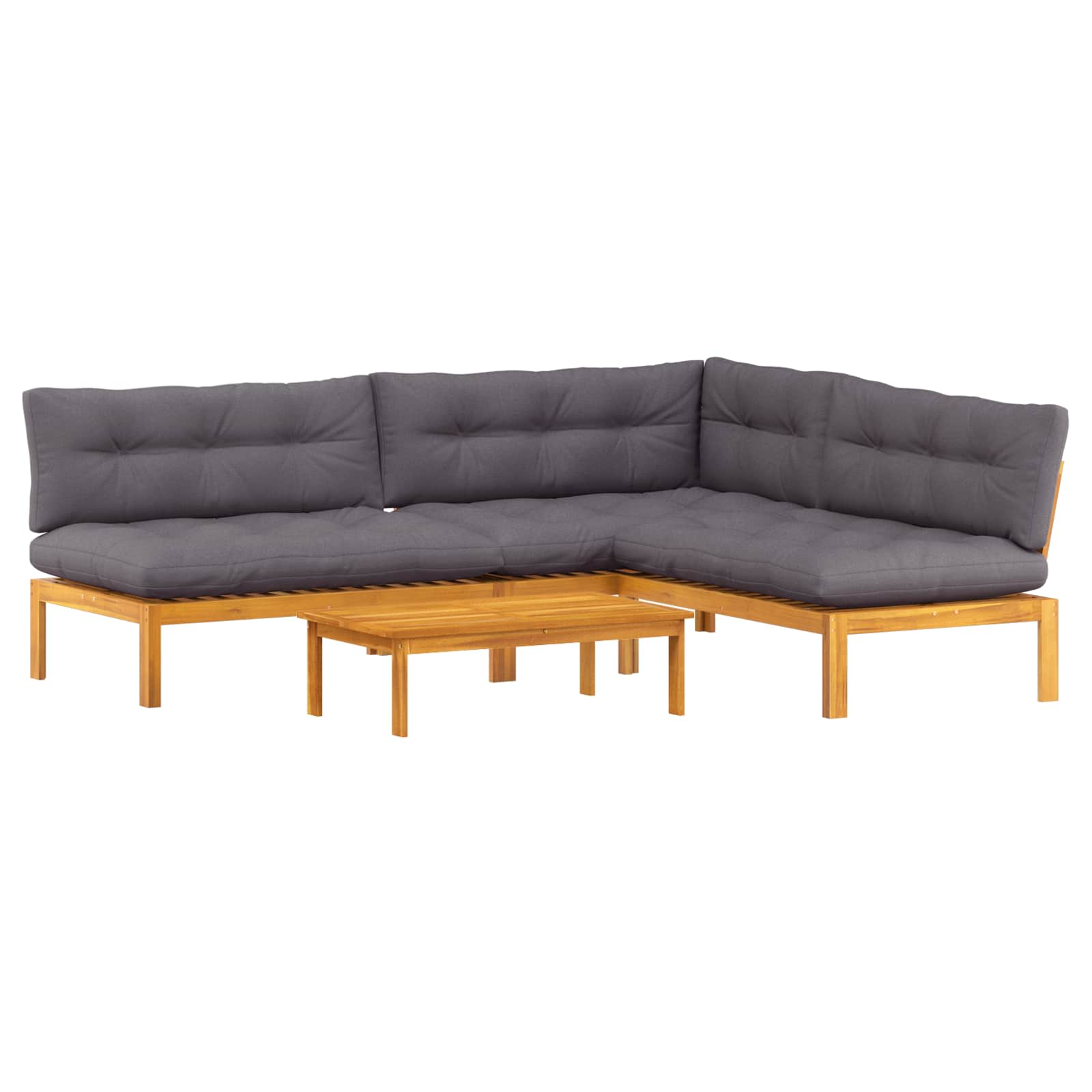 4 Piece Garden Pallet Sofa Units Solid Acacia Wood Natural
