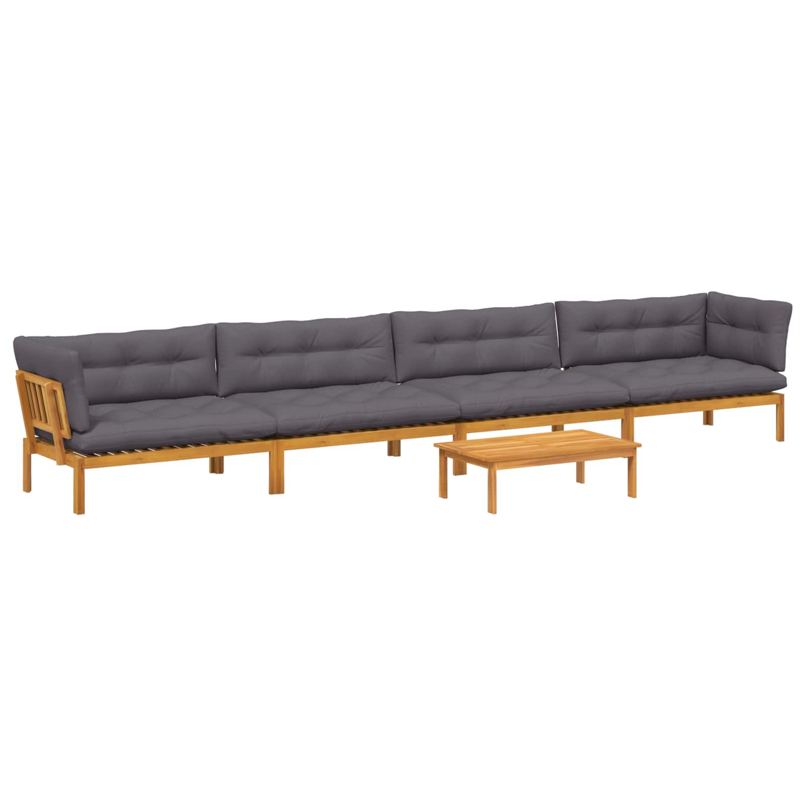 5 Piece Garden Pallet Sofa Units Solid Acacia Wood Natural