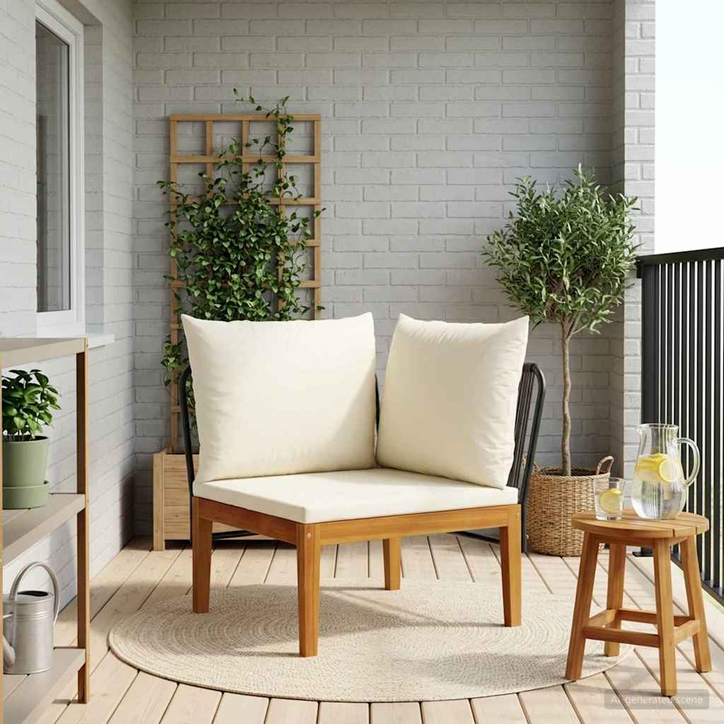 Corner Sofa Solid Acacia Wood Natural