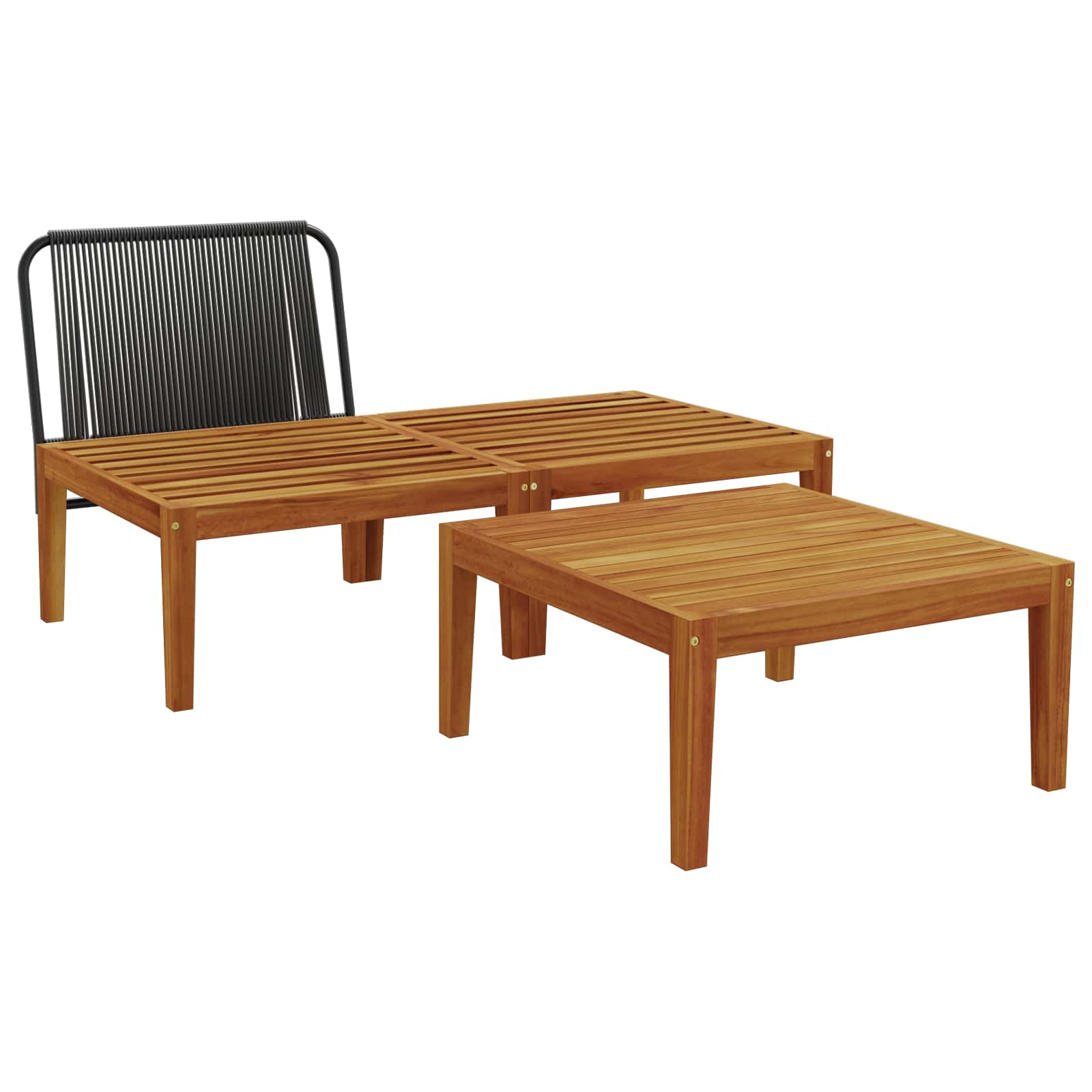 3 pcs Lounge Set Solid Acacia Wood Natural