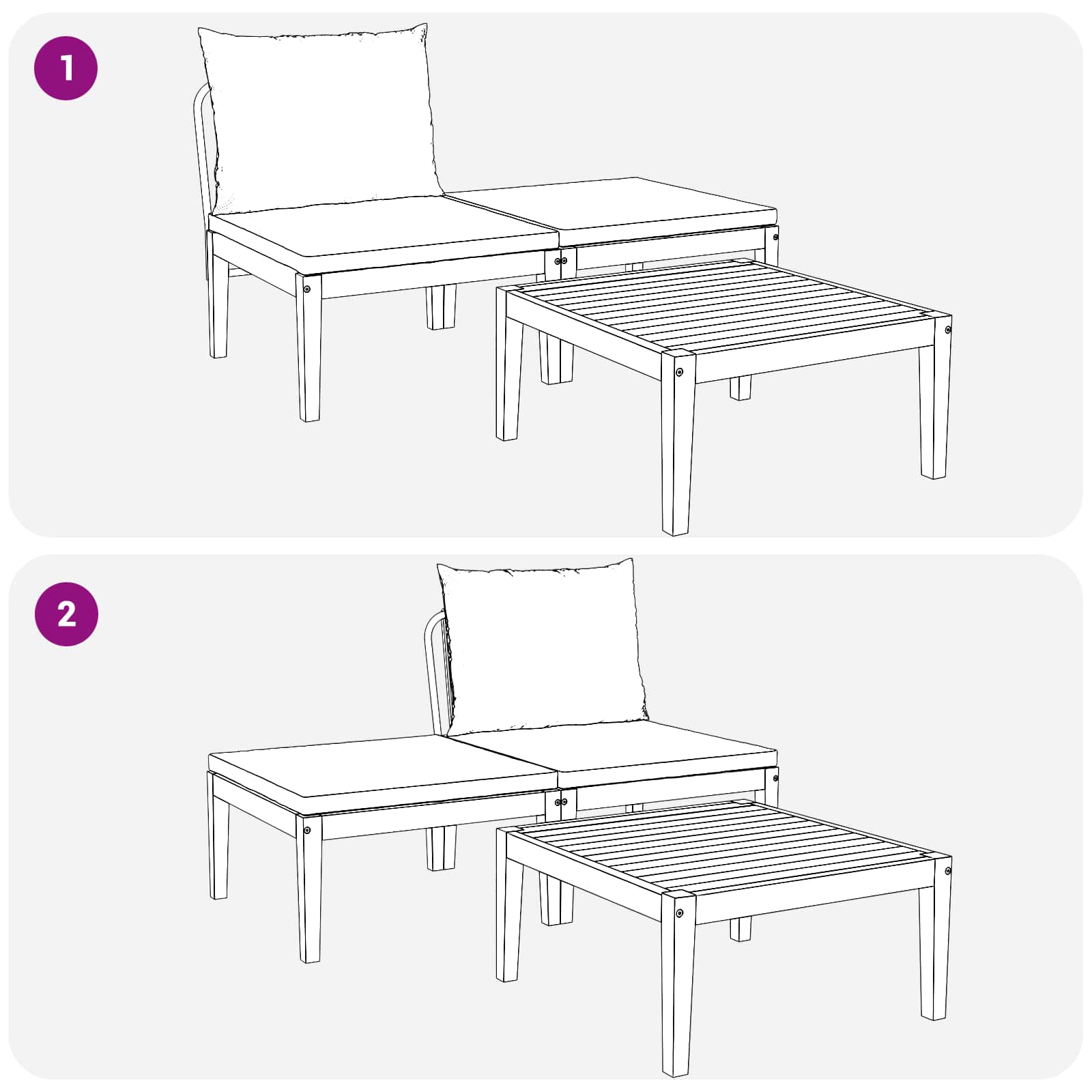 3 pcs Lounge Set Solid Acacia Wood Natural