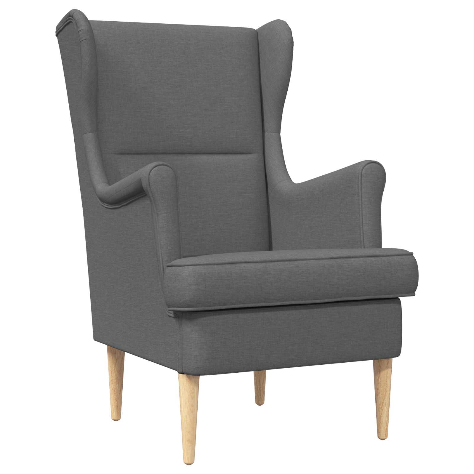 Armchair with Foot Stool 2 pcs Dark Grey Fabric