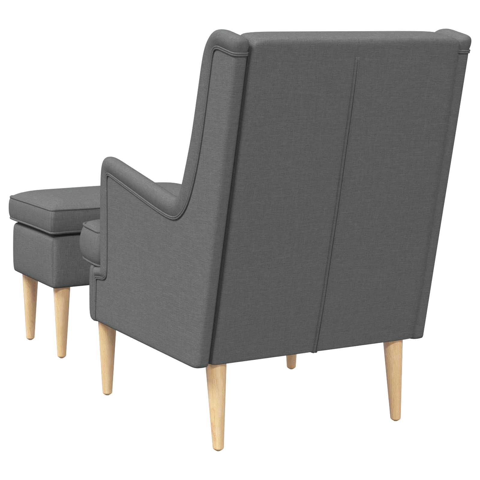 Armchair with Foot Stool 2 pcs Dark Grey Fabric