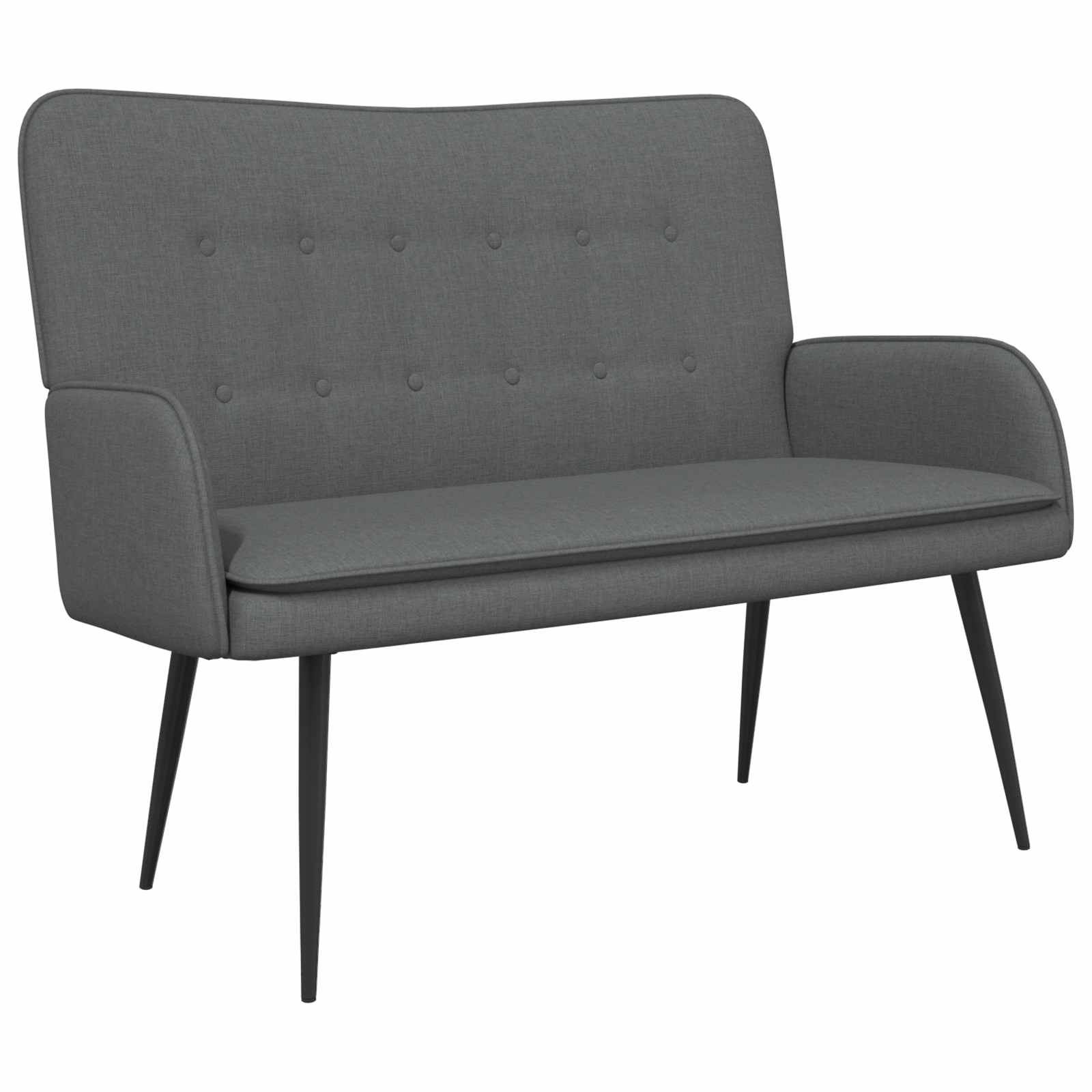 2-Seater Sofa Dark Grey 115 x 61 x 87 cm Fabric