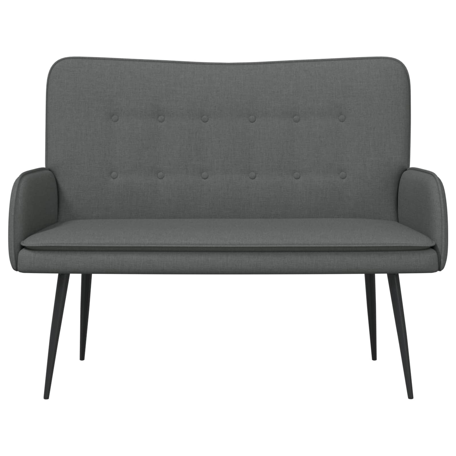 2-Seater Sofa Dark Grey 115 x 61 x 87 cm Fabric