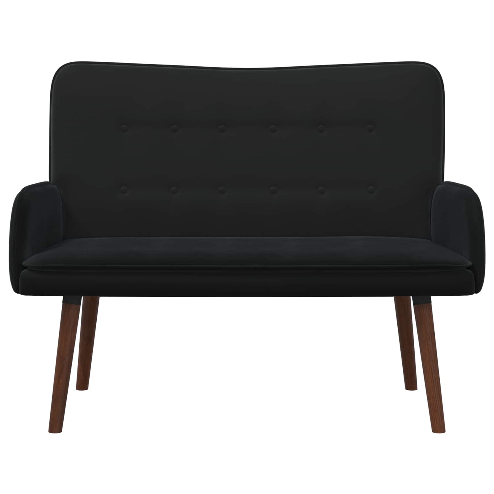 2-Seater Sofa Black 115 x 61 x 87 cm Velvet