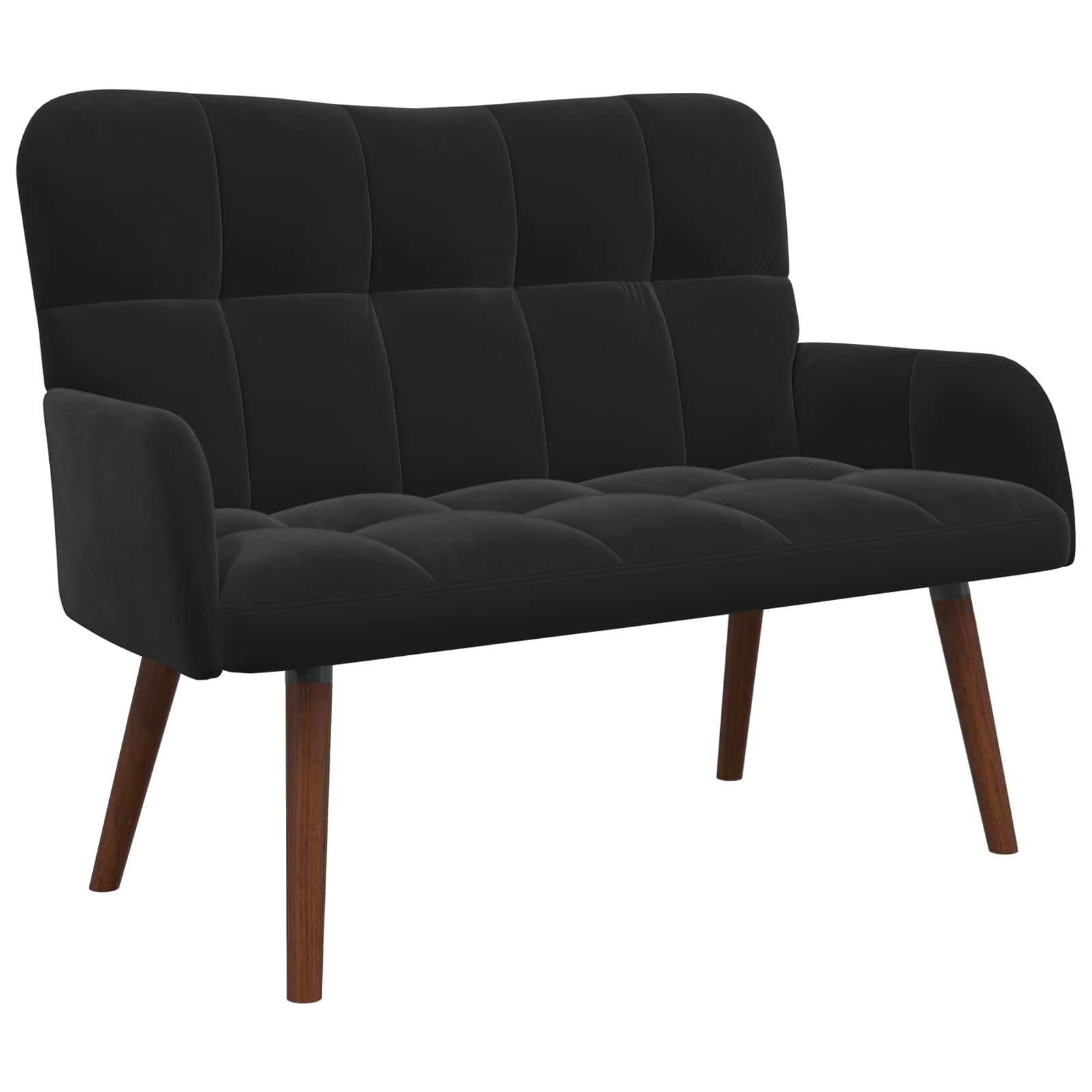 2-Seater Sofa Black 115 x 61 x 87 cm Velvet