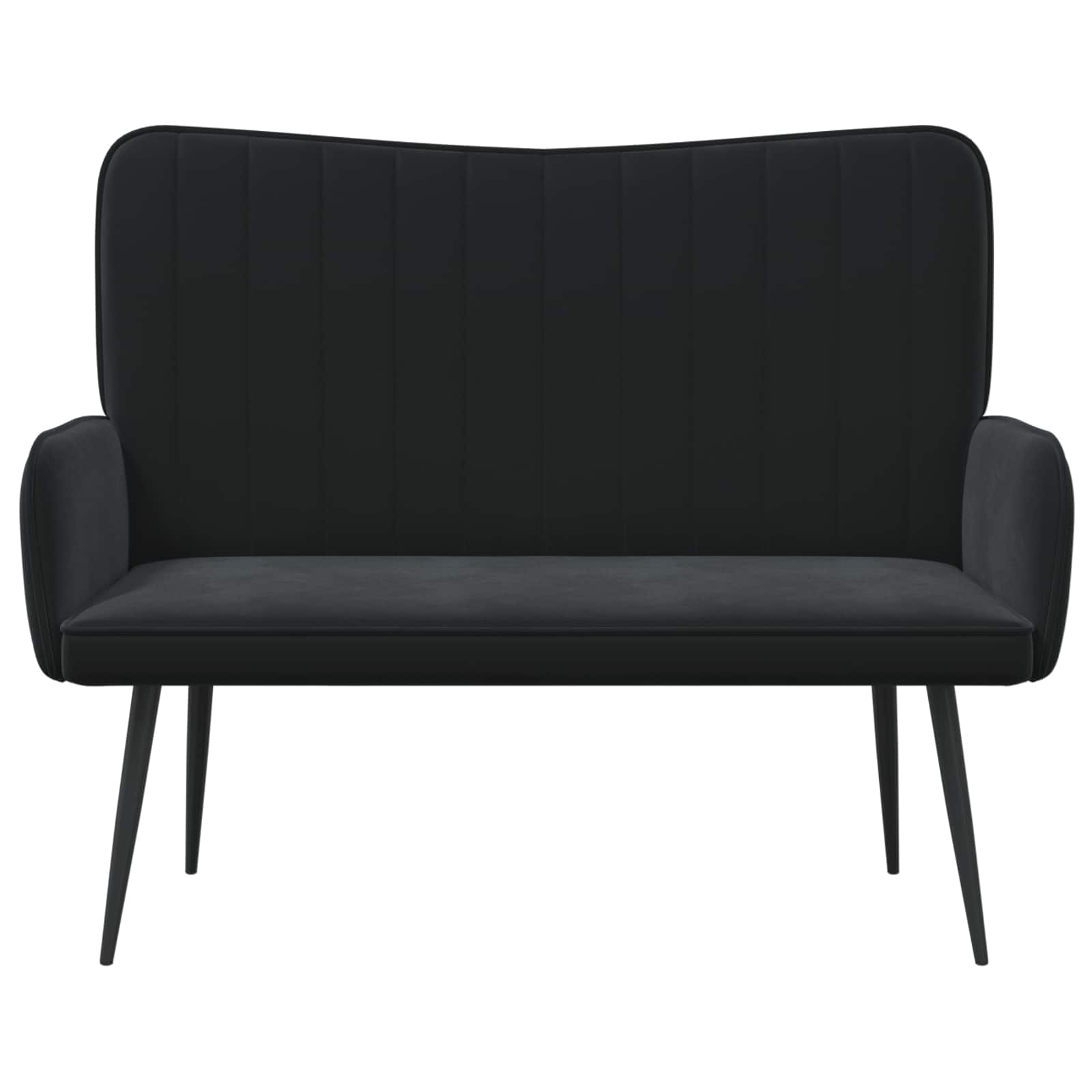 2-Seater Sofa Black 115 x 61 x 87 cm Velvet