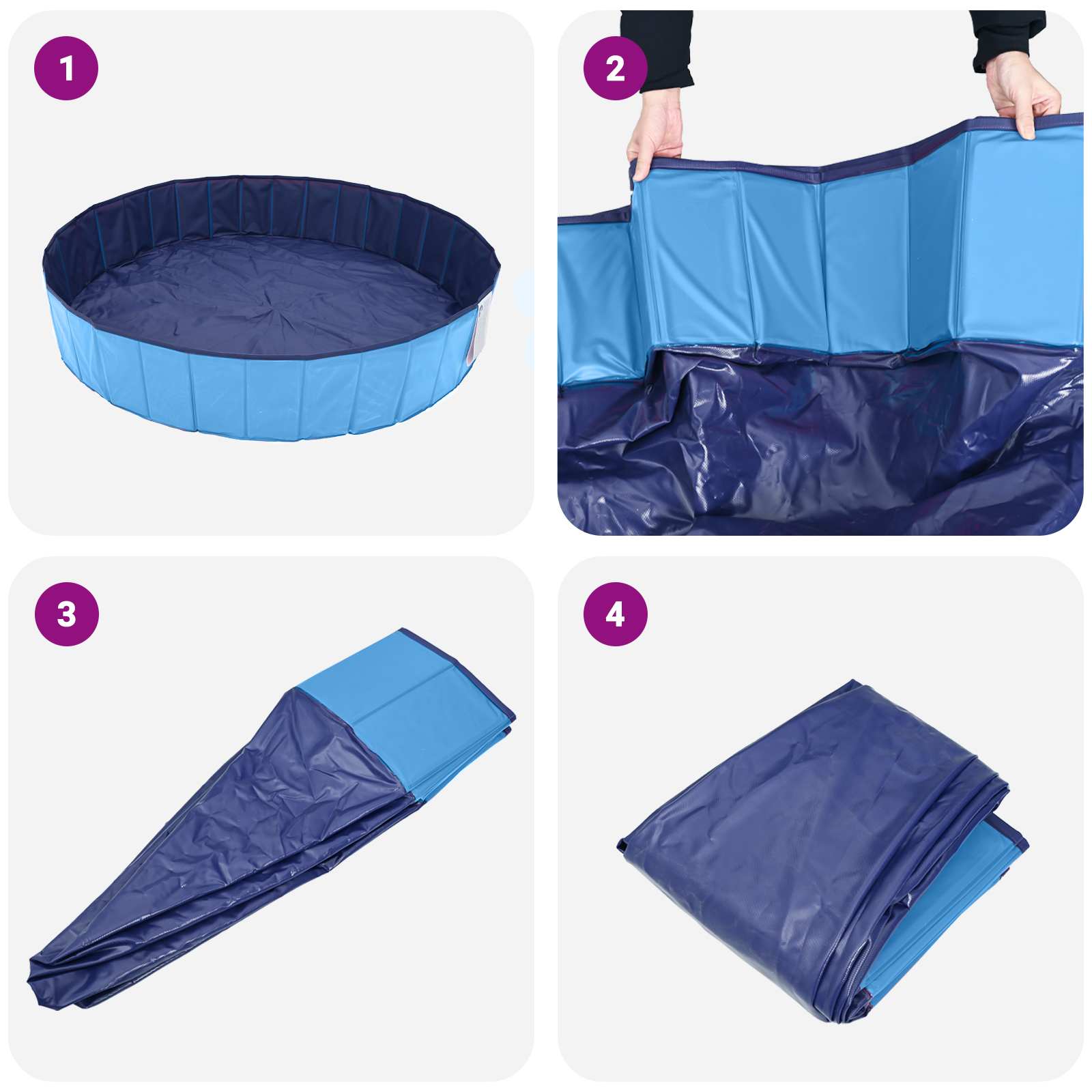 Kids Swimming Pool Folding Blue Ø 160 x 30 cm