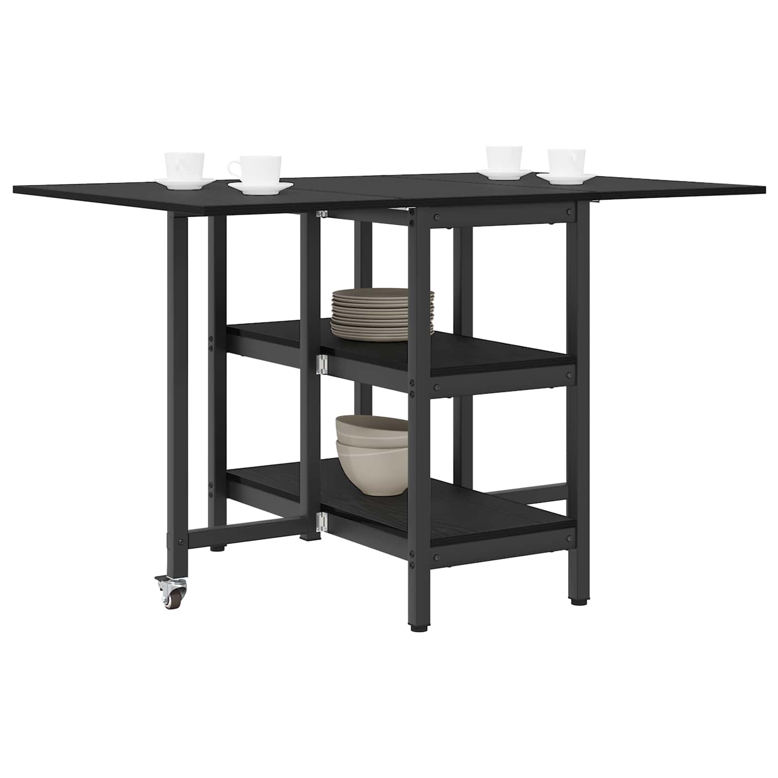 Dinning Table 122 x 80 x 76.5 cm Engineered Wood Black Oak
