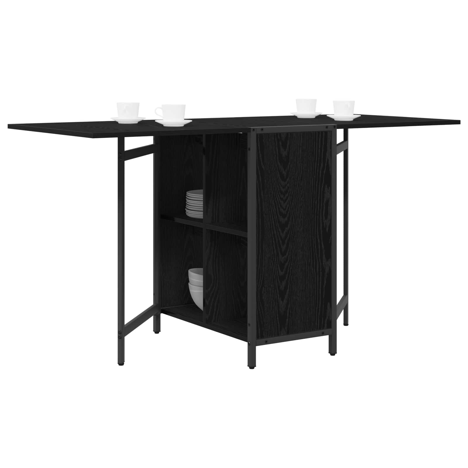 Dinning Table 144 x 60 x 75 cm Engineered Wood Black Oak