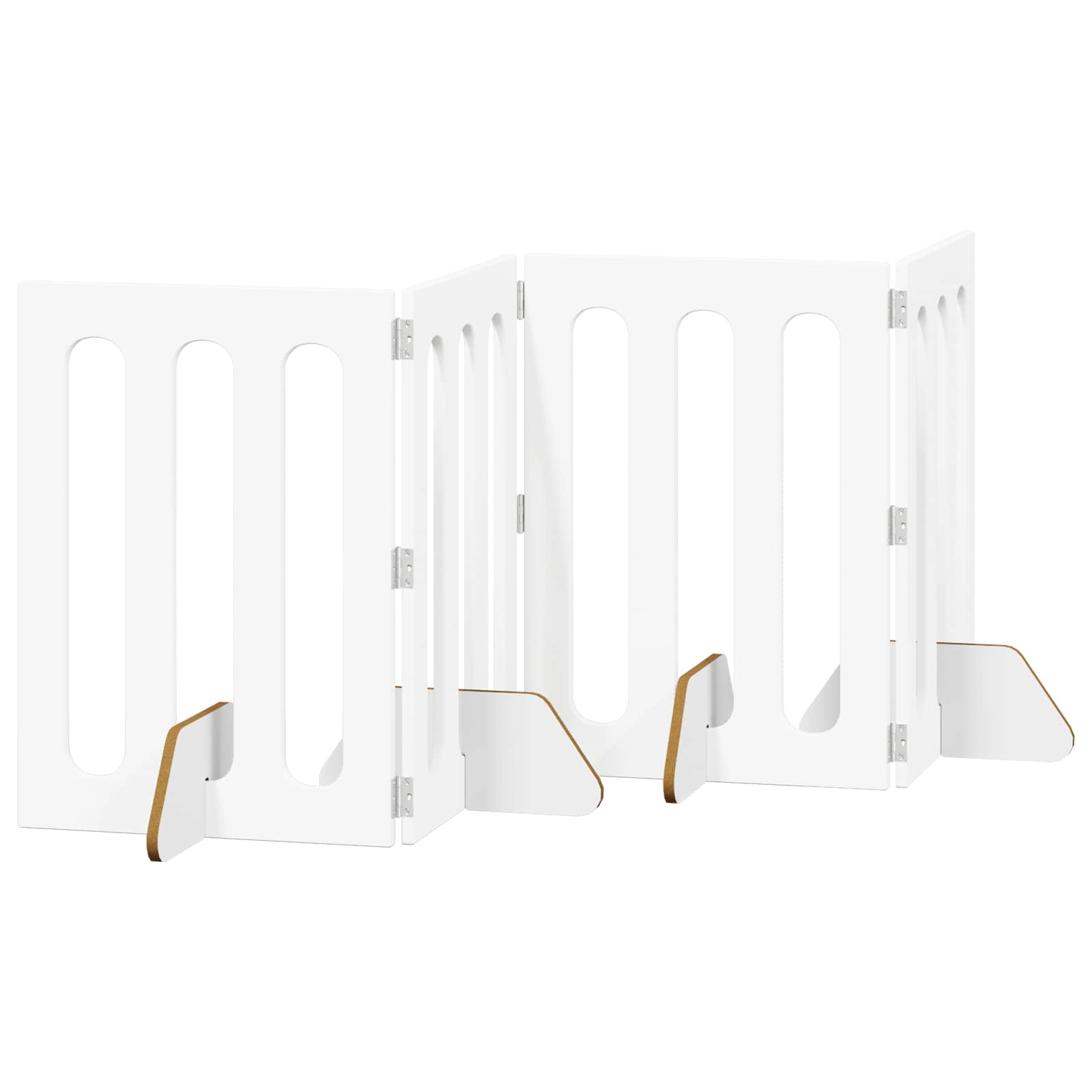 Folding Pet Fence 4 pcs White 201 x 38 x 70 cm Engineered Wood