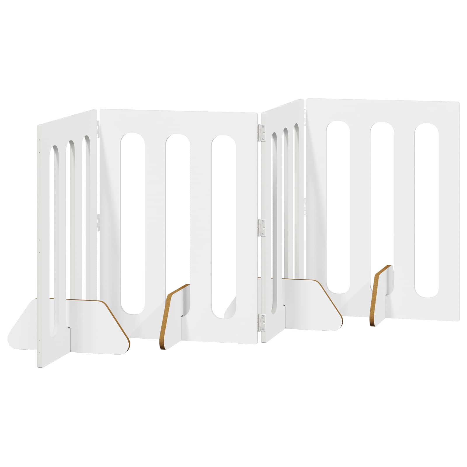 Folding Pet Fence 4 pcs White 201 x 38 x 70 cm Engineered Wood