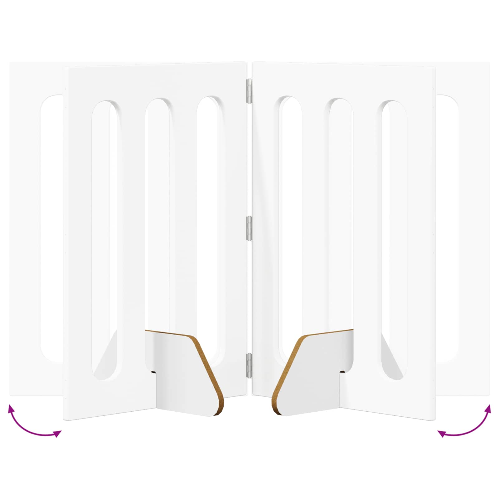 Folding Pet Fence 4 pcs White 201 x 38 x 70 cm Engineered Wood