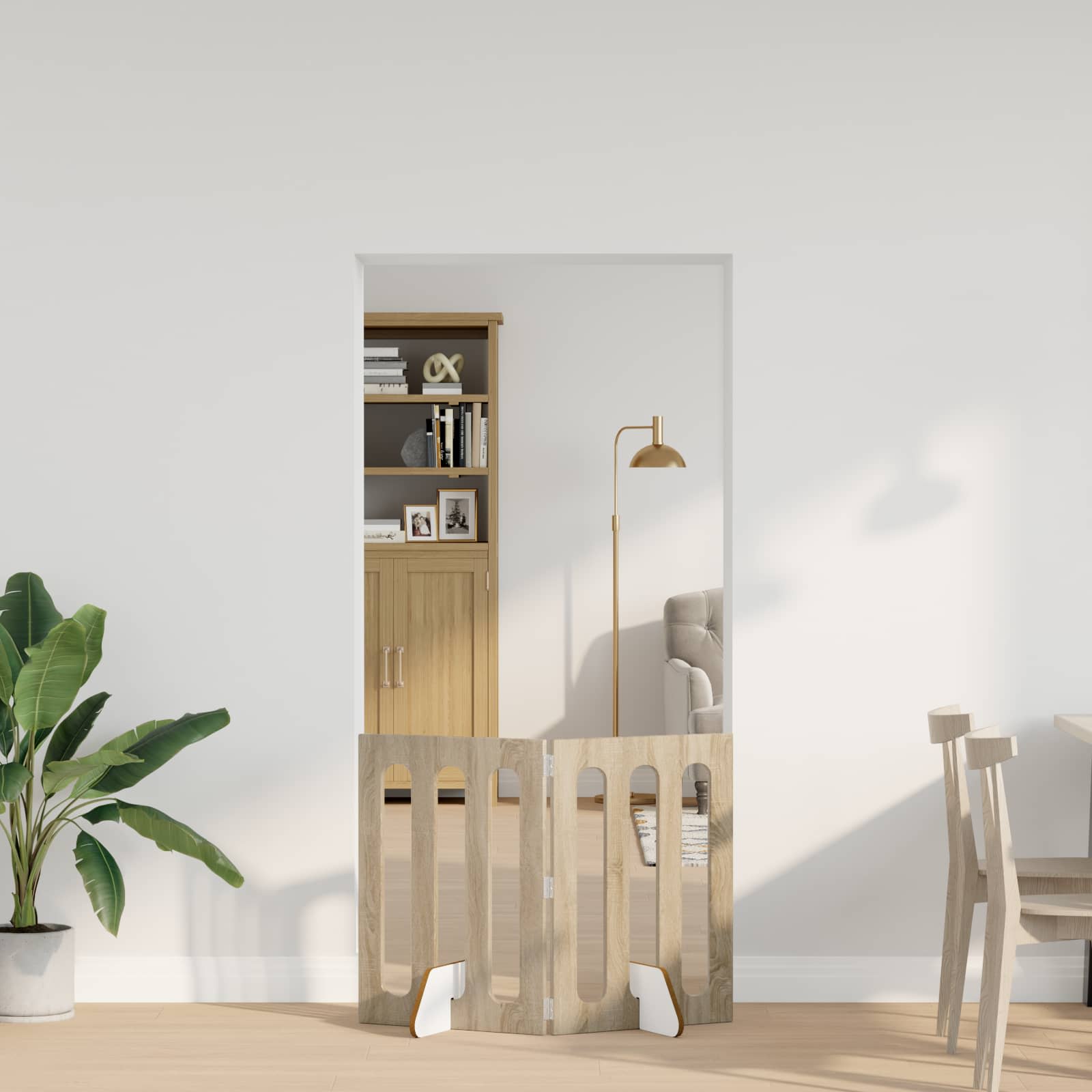 Folding Pet Fence 2 pcs Sonoma Oak 100.5 x 38 x 70 cm