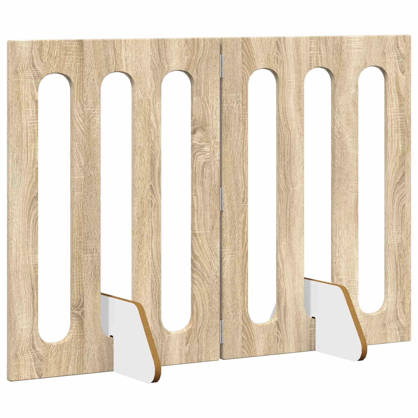Folding Pet Fence 2 pcs Sonoma Oak 100.5 x 38 x 70 cm