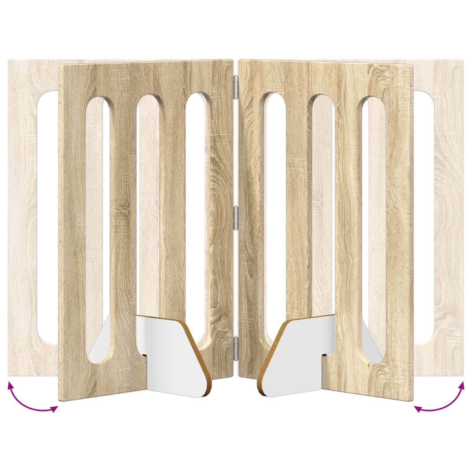 Folding Pet Fence 2 pcs Sonoma Oak 100.5 x 38 x 70 cm