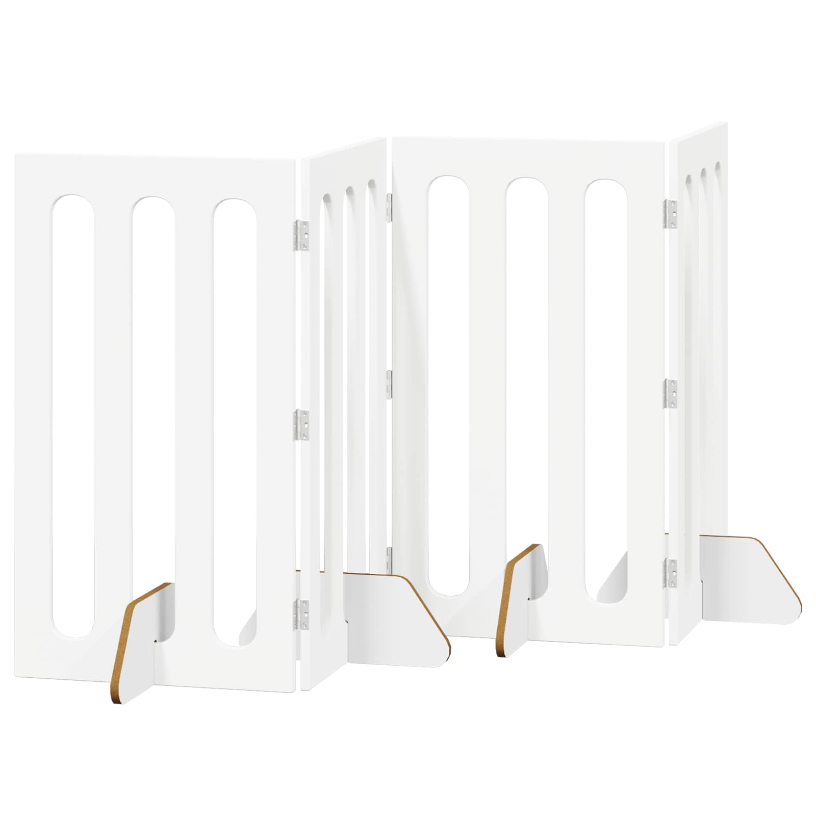 Folding Pet Fence 4 pcs White 201 x 38 x 90 cm Engineered Wood