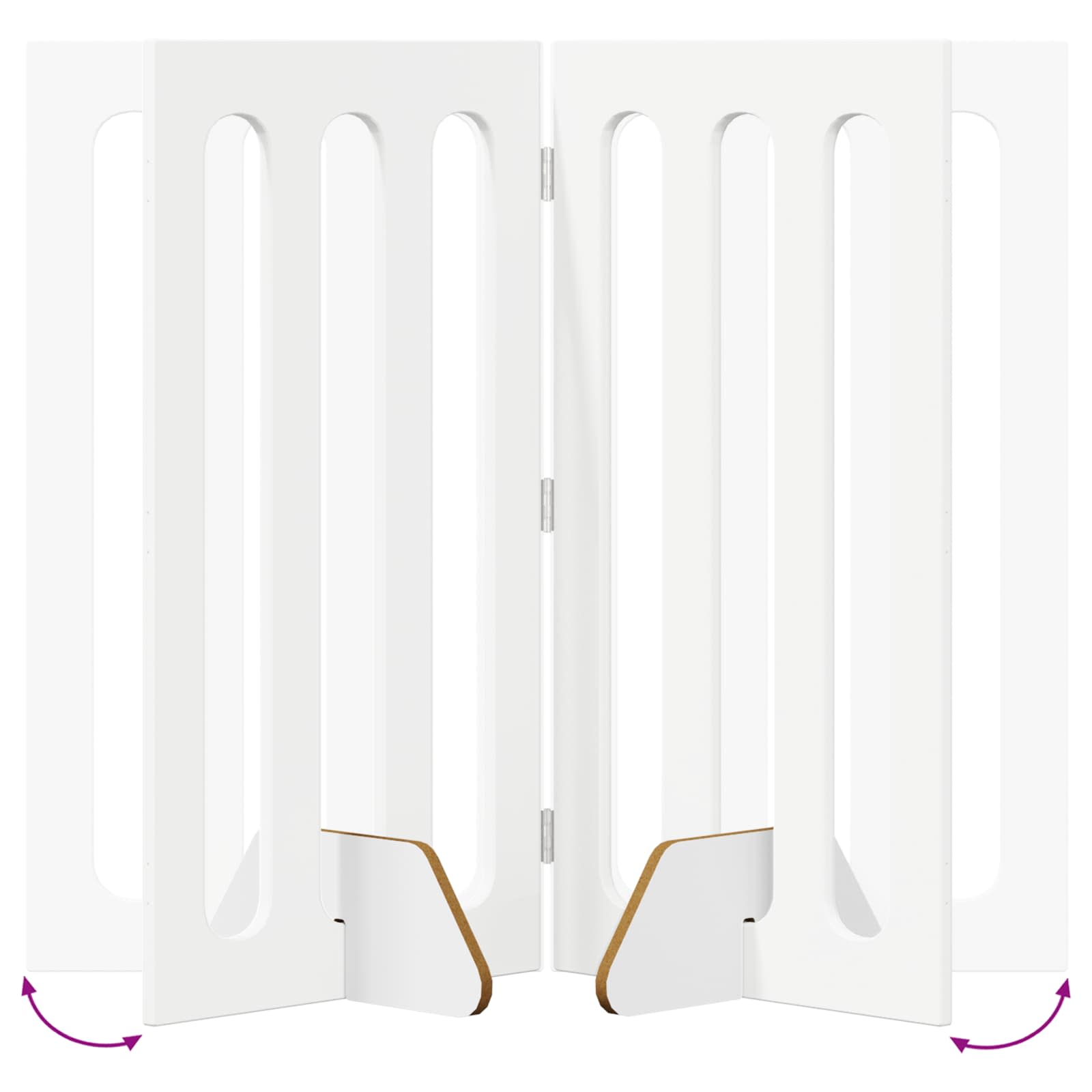 Folding Pet Fence 4 pcs White 201 x 38 x 90 cm Engineered Wood