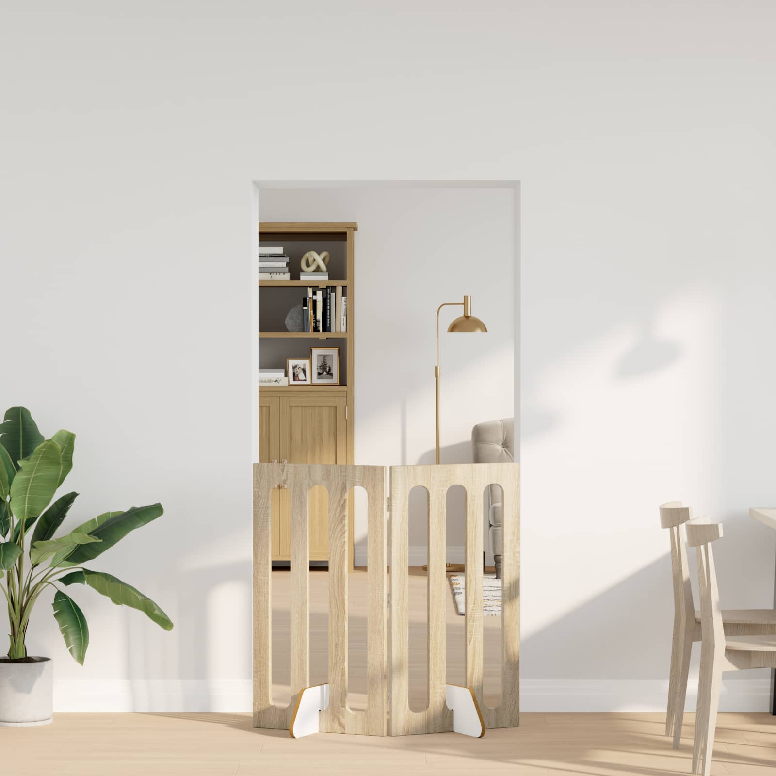 Folding Pet Fence 2 pcs Sonoma Oak 100.5 x 38 x 90 cm