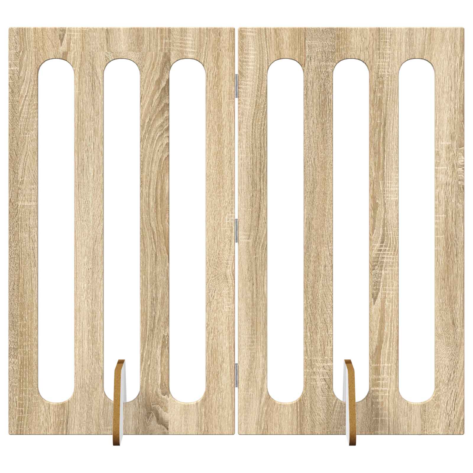 Folding Pet Fence 2 pcs Sonoma Oak 100.5 x 38 x 90 cm